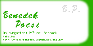 benedek pocsi business card